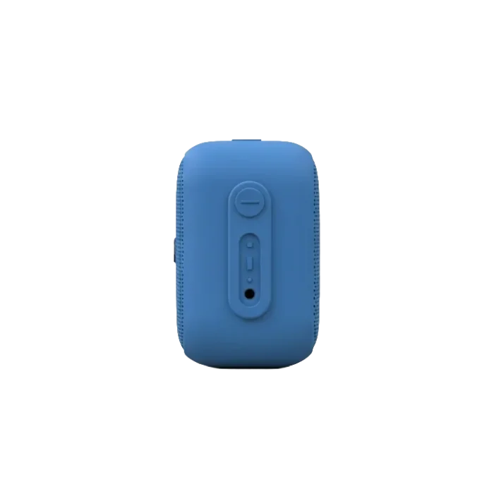 blue bluetooth speaker side