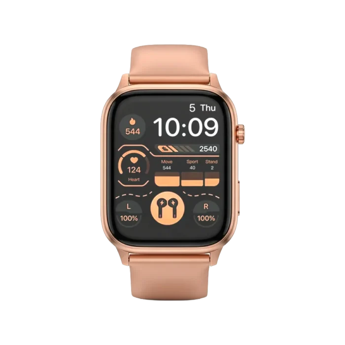 rose gold smart watch front rose gold smart watch front